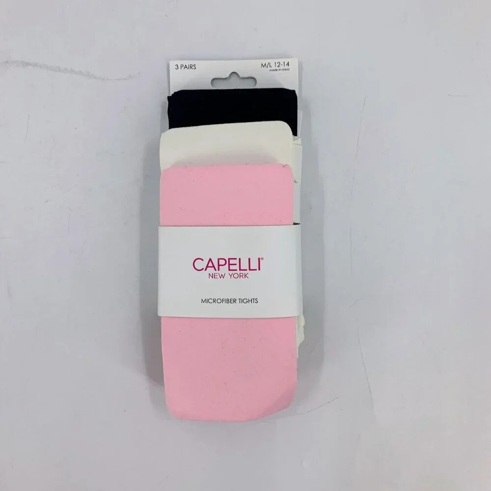 Capelli New York Girls Microfiber Tights 3 Pairs SZ 12/14‎ NWT